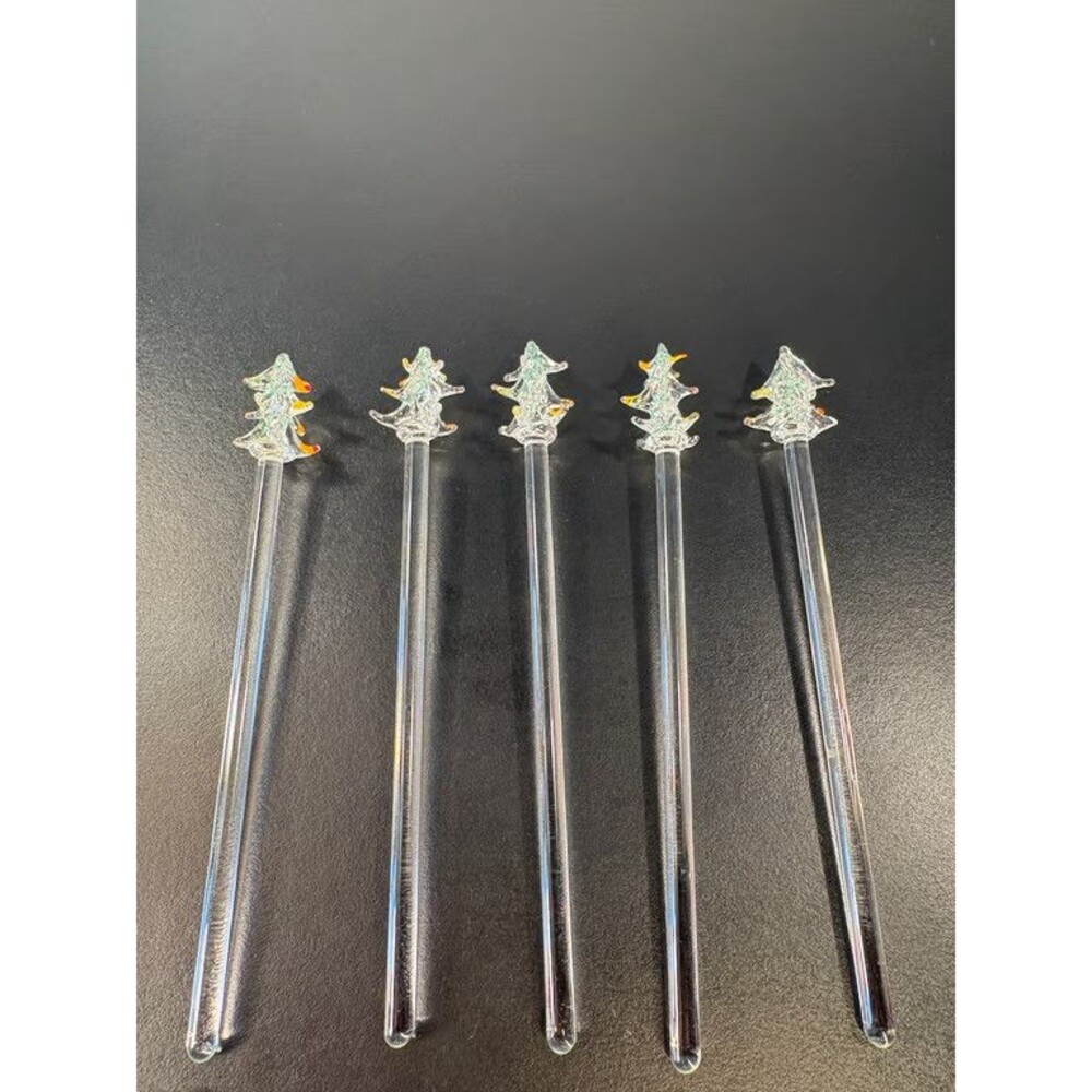 Set of 6 Clear Fish Swizzle Sticks Cocktail Drink Stirrers 7 in